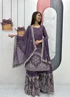 Pf 026 Faux Georgette With Heavy Embroidery Work Top Sarara With Dupatta Wholesale In India
